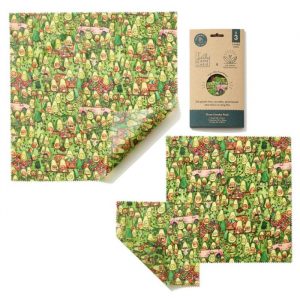 Jelly Armchair Avocado Park Print Vegan Wax Wraps – 3 combo pack