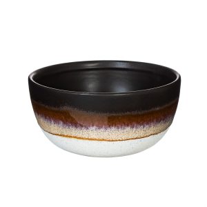 Black bowl with white