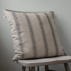 Stripy linen cushion cover 45x45cm