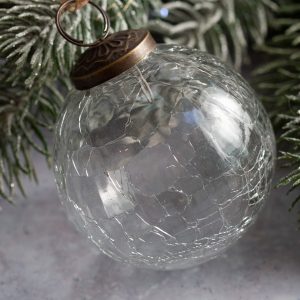 3″ Large Clear Crackle glass ball