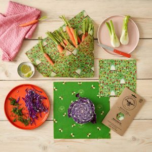 Land Print Beeswax Wraps – 3 pack