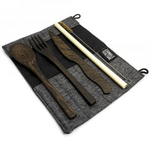 Reusable Eco-friendly Cutlery Set | Dark Wood Travel Utensils