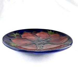 Vintage Moorcroft Pottery Pin Dish Coaster Decorated Anemone Flowers 12cm (number 5)