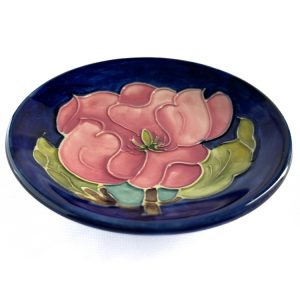 Vintage Moorcroft Pottery Pin Dish Coaster Decorated With Anemone Flowers 12cm (number 2)